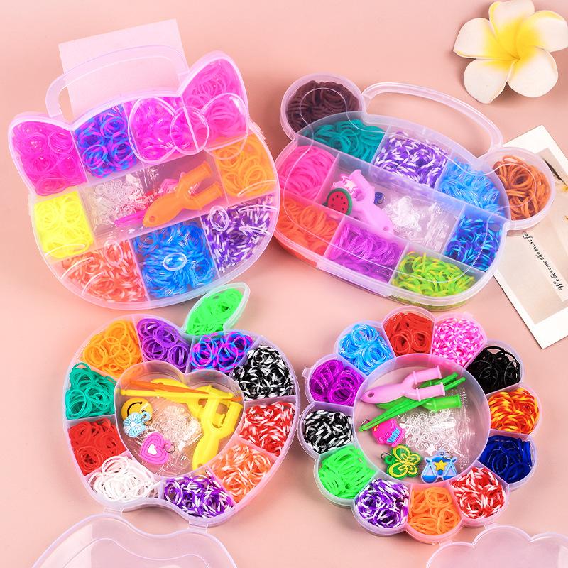 600 шт. Резинки для плетения Креативный разноцветный набор Loom Band Радужный браслет Набор для изготовления DIY Плетеные браслеты Поделки Игрушки Для девочек Подарки