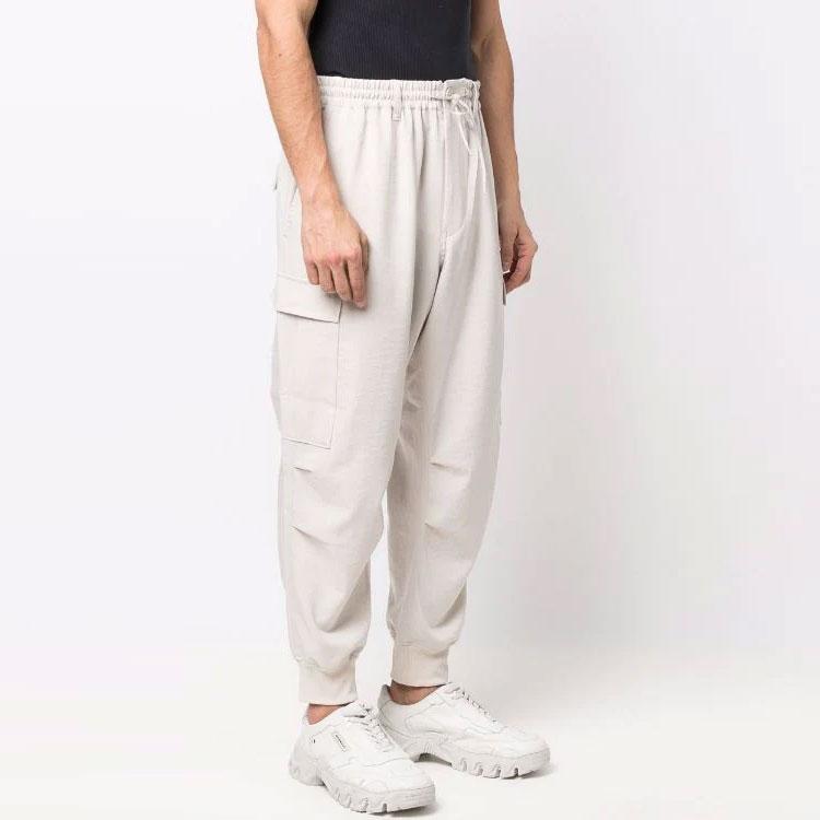 Y-3 SS22 Solid Color Drawstring Cuffed Casual Pants Men Bottoms Off-White HG6185