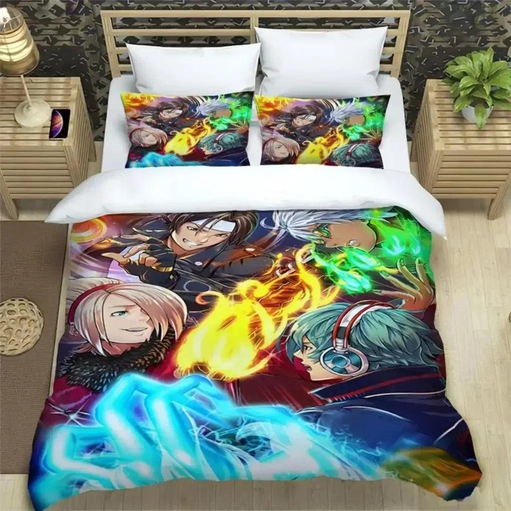 KOF Anime Art Print Bedding Set For Bedroom Soft Modern Bedspreads Comefortable Kids Duvet Cover Quilt Cover And Pillowcase