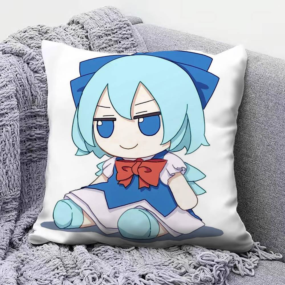 TOUHOU Project Cirno Cute Anime Girl Pillow Covers Home Sofa Cushion Covers and Aecorative Custom