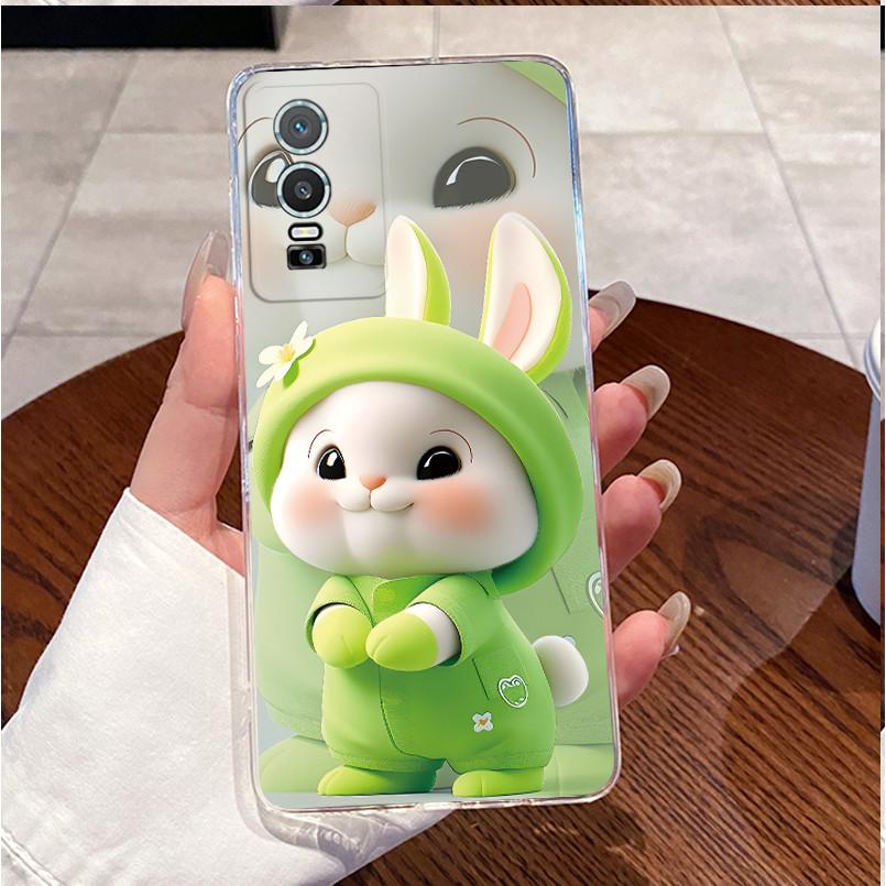 For Vivo Y76 5G Case Clear Luxury Cute Cat Love Heart Rabbit Funny TPU Soft Silicone Phone Cover for Vivo Y76 Y76s V2124 Funda
