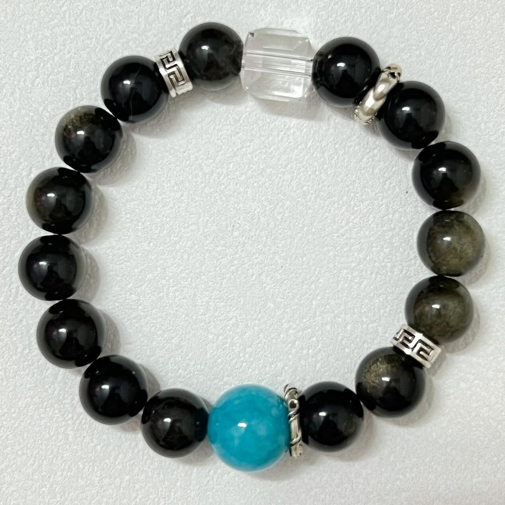 Натуральные бусины из обсидиана, браслеты для мужчин, 12 мм, каменный браслет-стренд для энергетической защиты, заземления, снятия стресса, защиты от негативной энергии, DIY ювелирные изделия, подарки