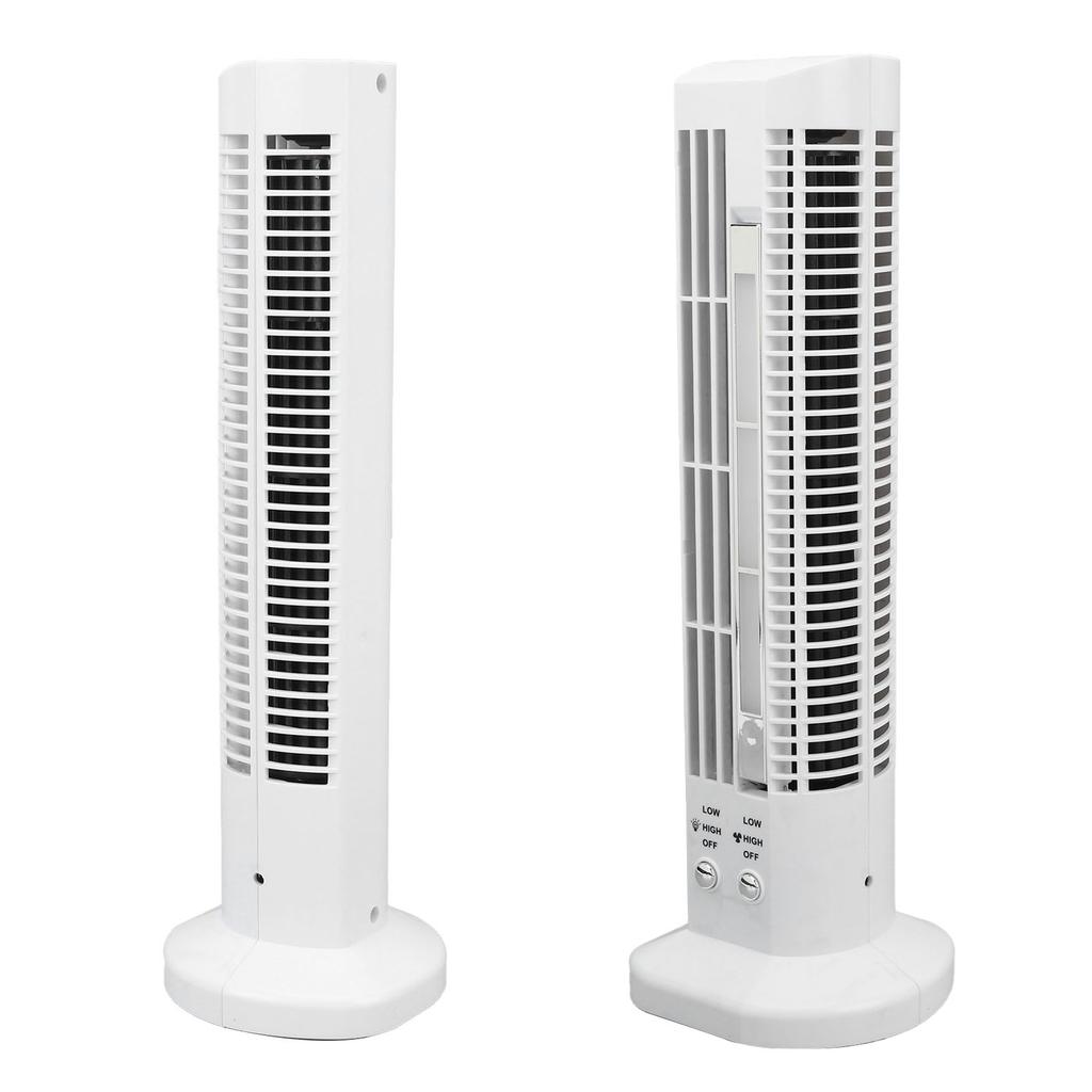 Вентилятор башенного типа со светодиодной настольной лампой, белый, компактный, портативный, безопасный, безлопастной, 2-скоростной, настольный ветряной вентилятор