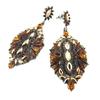 [P7309] - Designer Earrings 'Sissi' Amber - 75x30 Mm