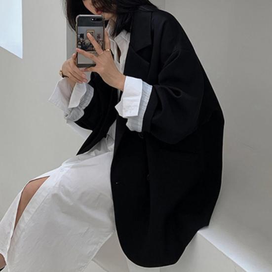 Пиджак, двубортная рабочая одежда, элегантный темпераментный женский пиджак с зубчатым воротником, деловой пиджак, пальто для повседневной жизни