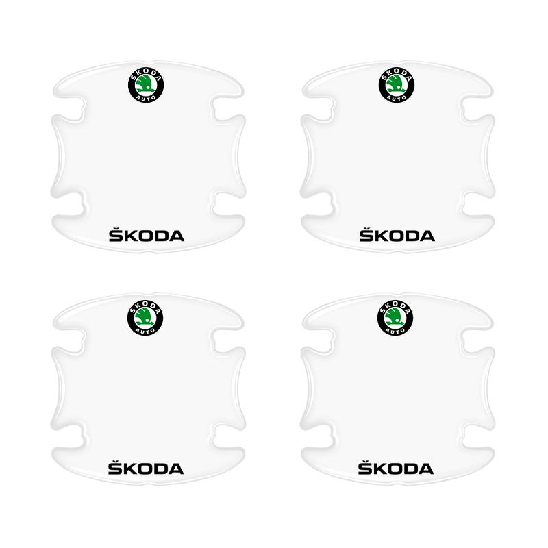 4/8 piece car door handle sticker protective film decal YU49 accessories, suitable for Skoda Octavia MK2 MK3 A7 Karoq Kodiaq Rapid
