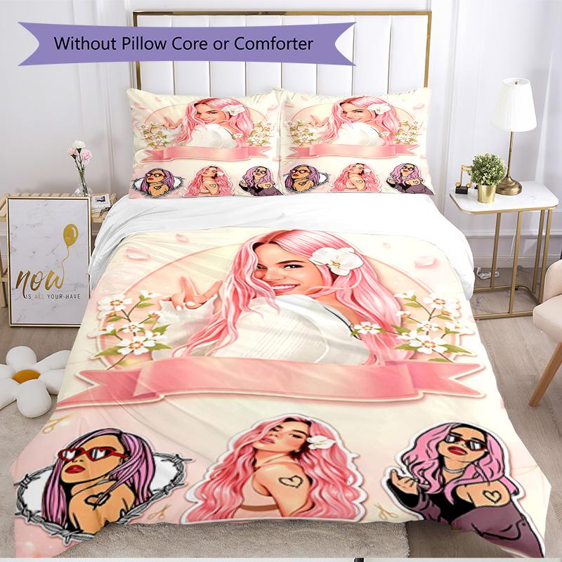 3pcs Duvet Cover Set (1*Duvet Cover + 2*Pillowcase, Without Core), Karol G Print Soft All‑Season Bedding Set, Home Bedroom Decor Gift