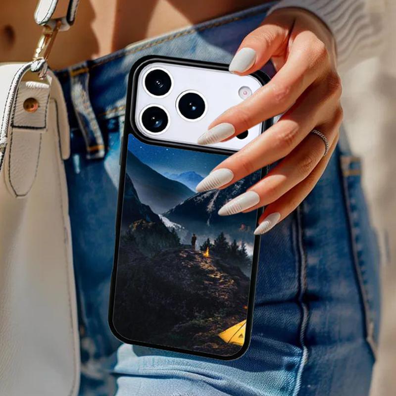 Чехол для телефона 'Природа Кемпинг Искусство' Для iPhone 17 Air 14 15 13 12 Max Чехол Для Apple 16e 11 Pro Max Plus Coque