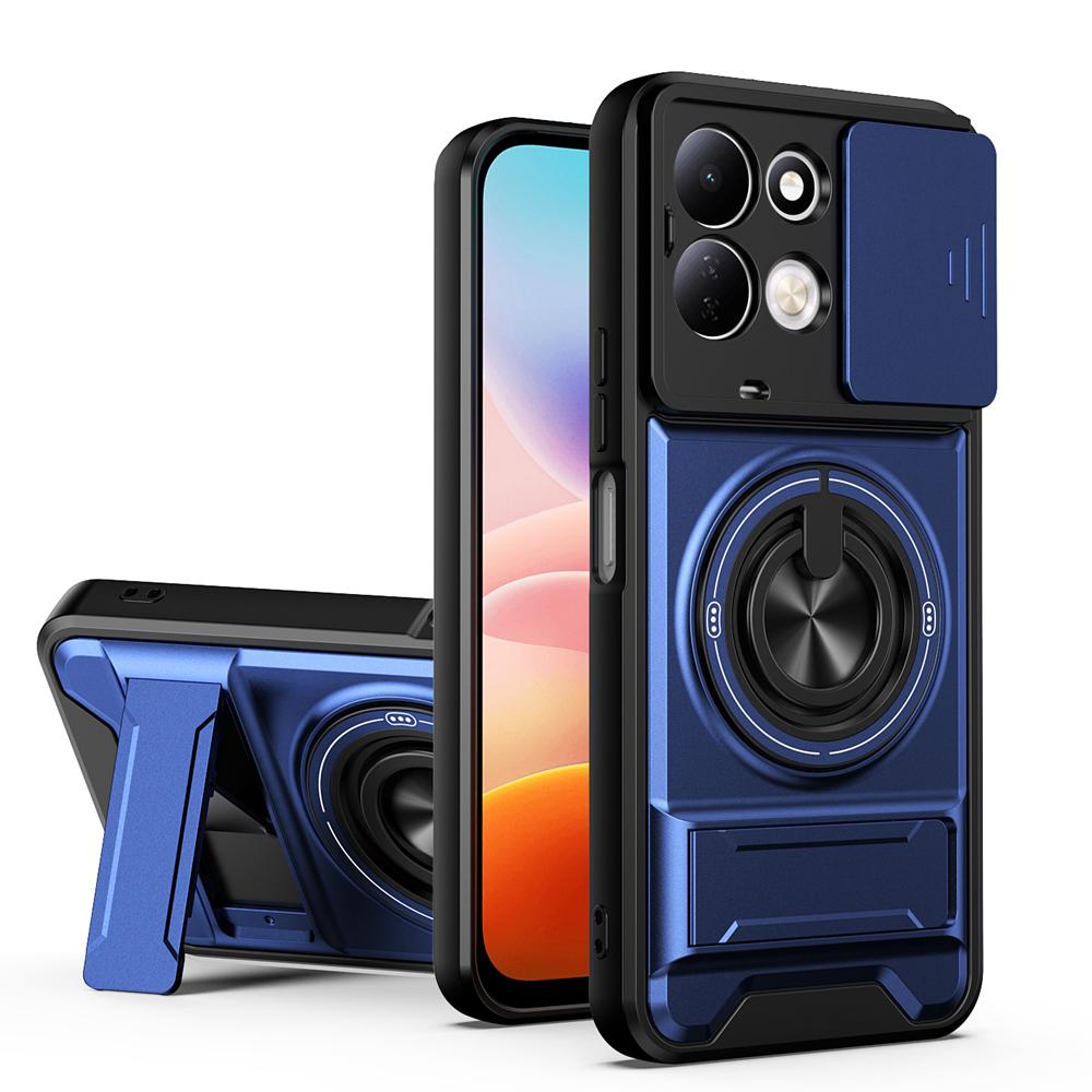 KEYSION Магнитный чехол для телефона Xiaomi Redmi 17 4G 5G Защита камеры со сдвижной крышкой Вертикальная подставка Кольцо 360° Ударопрочная задняя крышка