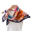 Flower And Colorful Printing Simulation Silk Scarf Square Scarf High-End Shawl Versatile Neck Small Square Scarf Headscarf Scarf Women