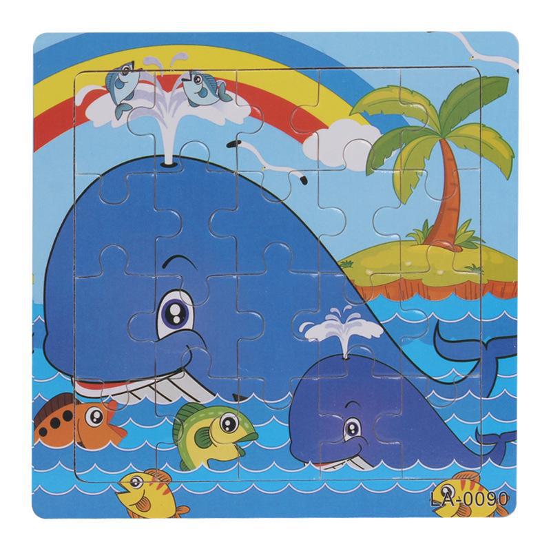 20-Piece Wooden Animal Cartoon Puzzle for Children Ages 3-7: Educational Early Learning Toy