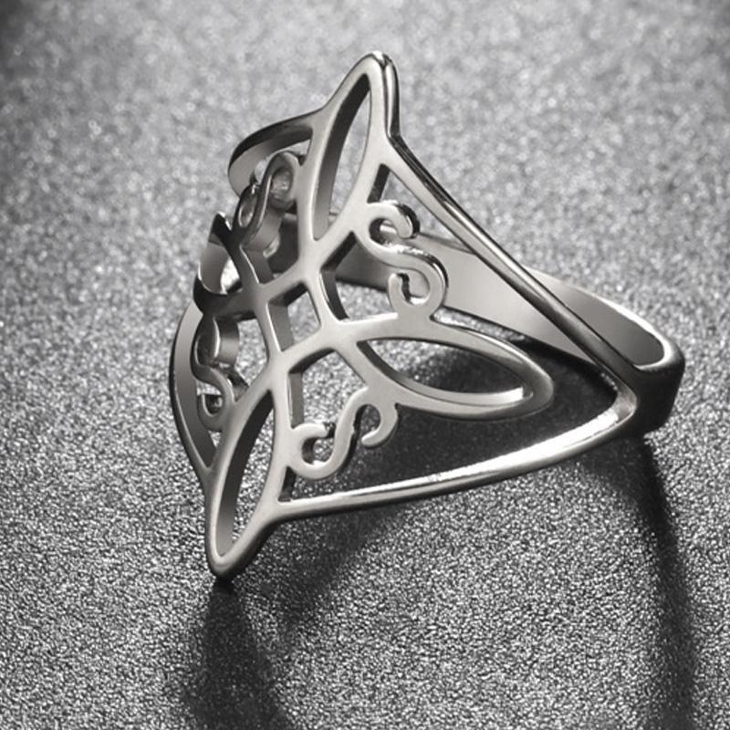 1 шт., кольцо из нержавеющей стали с узлом ведьмы, амулет на удачу с узлом викканского креста