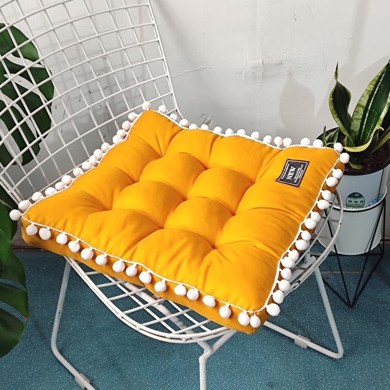 Толстая трехмерная плюшевая шариковая подушка 41X41 см, однотонная подушка сиденья в скандинавском стиле, подушка сиденья у окна