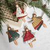 2024 New 4pcs Set Christmas Painting Retro Christmas Tree Ornament Iron Angel Pendant Scene Arrangement Christmas Decoration