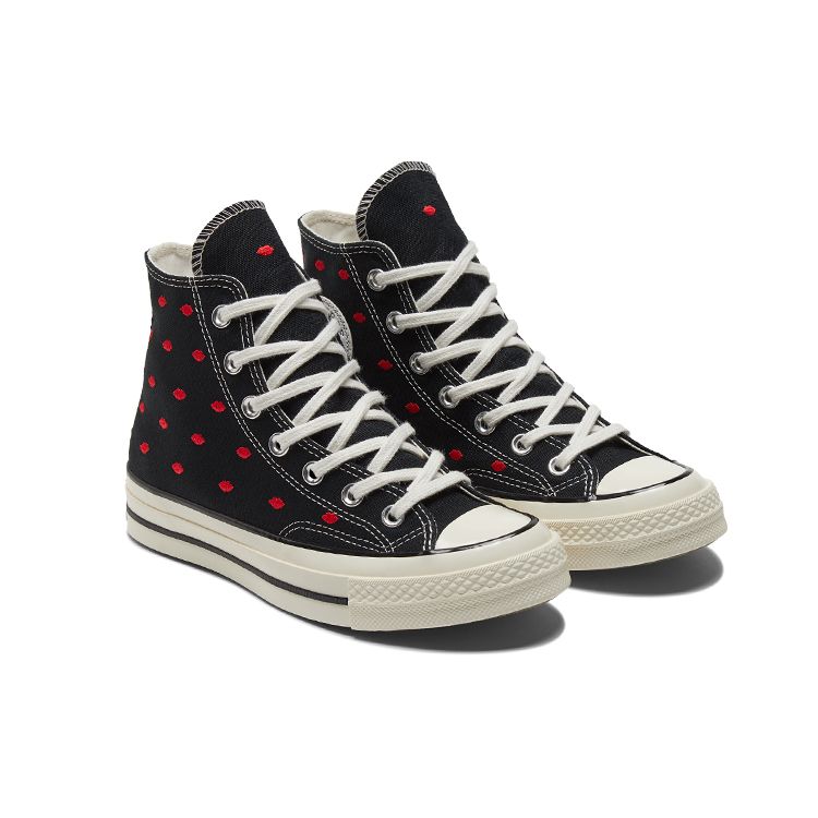 Converse Chuck 70 Embroidered Lips High Love Me — черные кроссовки унисекс University-Red Egret A01600C