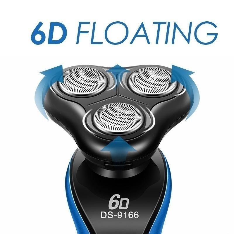 Модернизированная многофункциональная перезаряжаемая электробритва 4 в 1 для мужчин, 6D триммер для носа, щетка для чистки лица, бритвы для лица с тройным лезвием HMM