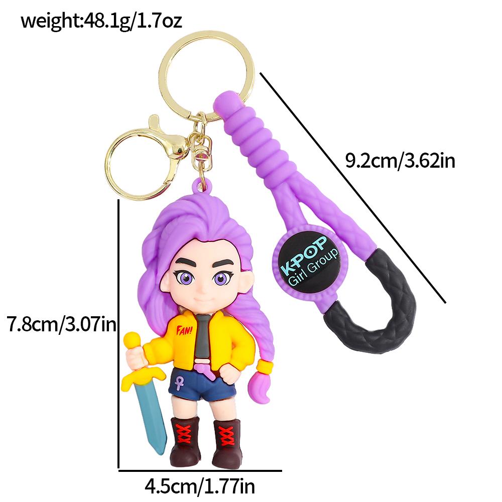 KPOP Demon Hunter Keychain Tiger character PVC graphic keychain Cute Harajuku style keychain knickknacks for Halloween gifts