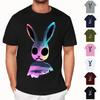 Пасха - мужская повседневная мешковатая футболка с принтом кролика, круглый вырез, пуловер, топ с короткими рукавами