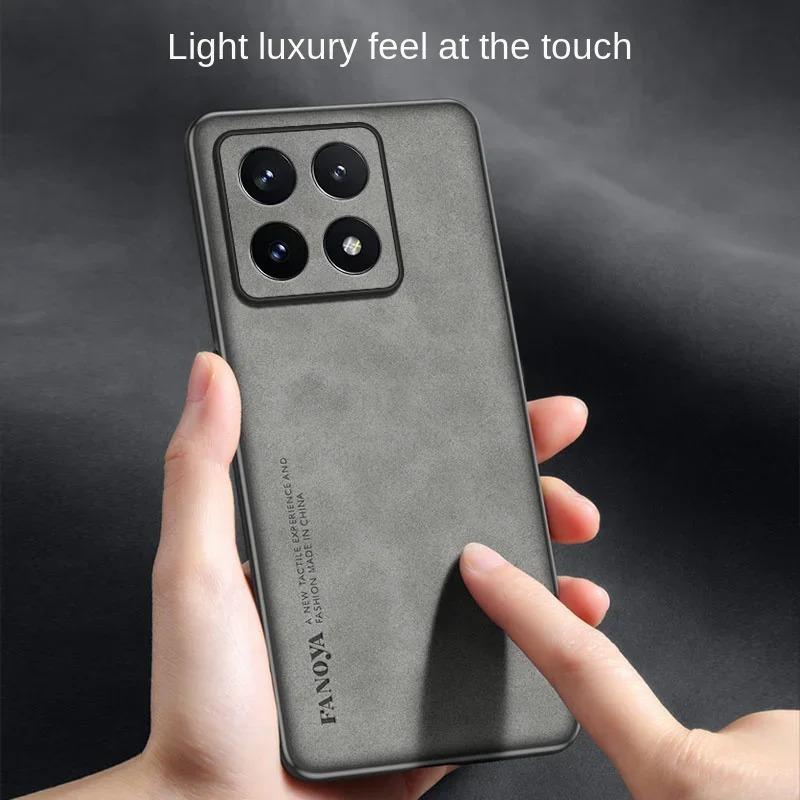 Чехол для Xiaomi 14T 13TPro 15Ultra Роскошный кожаный ТПУ задняя крышка 15 15spro civi5pro Простой ударопрочный бампер MIX 2 3 4 Funda