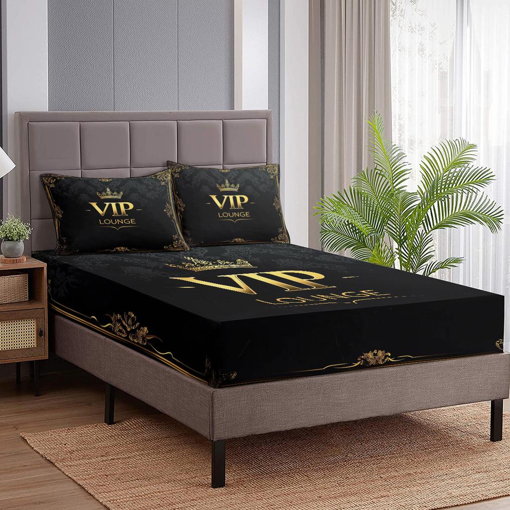 Комплект постельного белья Crown Vip Pattern из 3 предметов с двумя наволочками, подходит для гостиной и спальни (Комната, Декор)