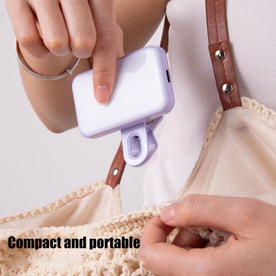 Светодиодный заполняющий свет с клипсой, перезаряжаемый, регулируемая яркость, для телефона, планшета, ноутбука, компьютера, для селфи, видеоконференций, фотографии, заполняющая лампа