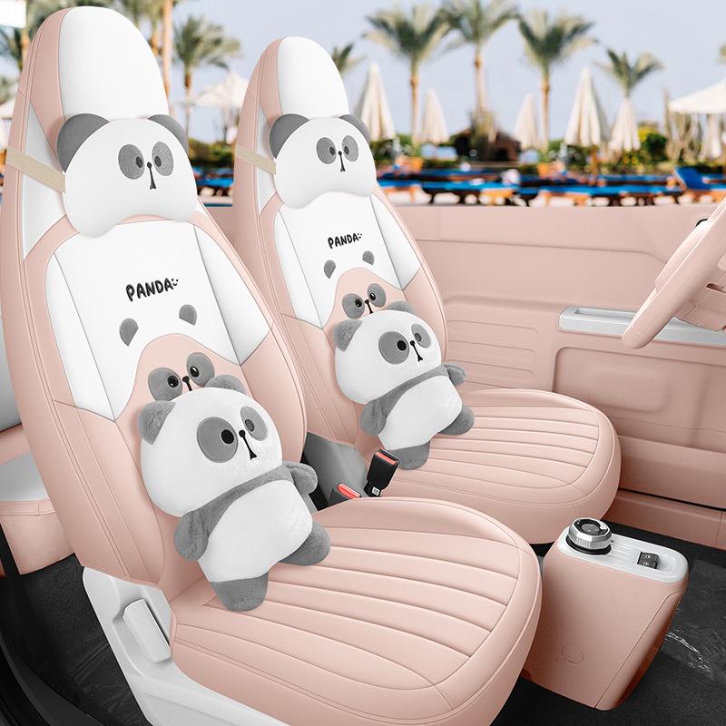 Cute 2023 Panda Mini Seat Cover for Women - All-Season, Full Coverage Car Cushion