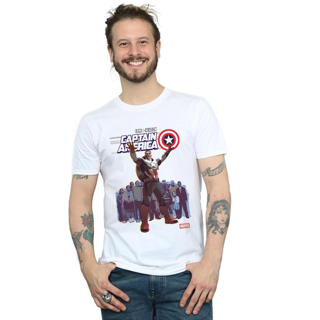 Marvel Mens Captain America Sam Wilson Cover T-Shirt