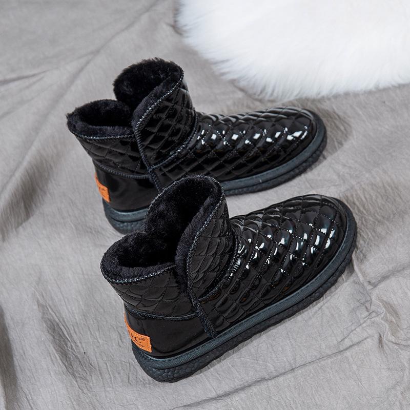 Женские зимние сапоги 2025 новые короткие сапоги в иностранном стиле утолщенные зимние теплые бархатные сапоги-хлебушки