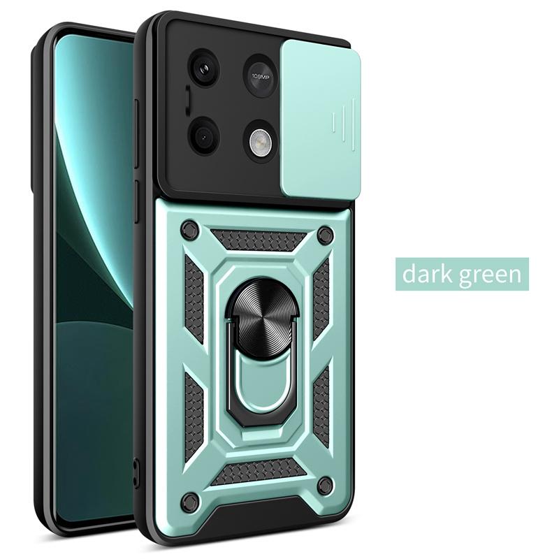 Чехол Armor для Xiaomi Poco X6 Pro C65 C40 M6 M5 F6 F5 X5 X4 F4 GT, защита объектива с кольцом, магнитный держатель, бизнес-чехол с полной защитой