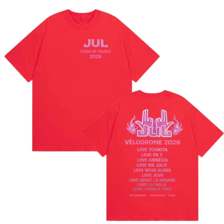 Rapper Jul Stade De France Album Fans T Shirts UNISEX Womens Vintage Aesthetic Fashion Cotton Short Sleeve Tshirt Streetwear