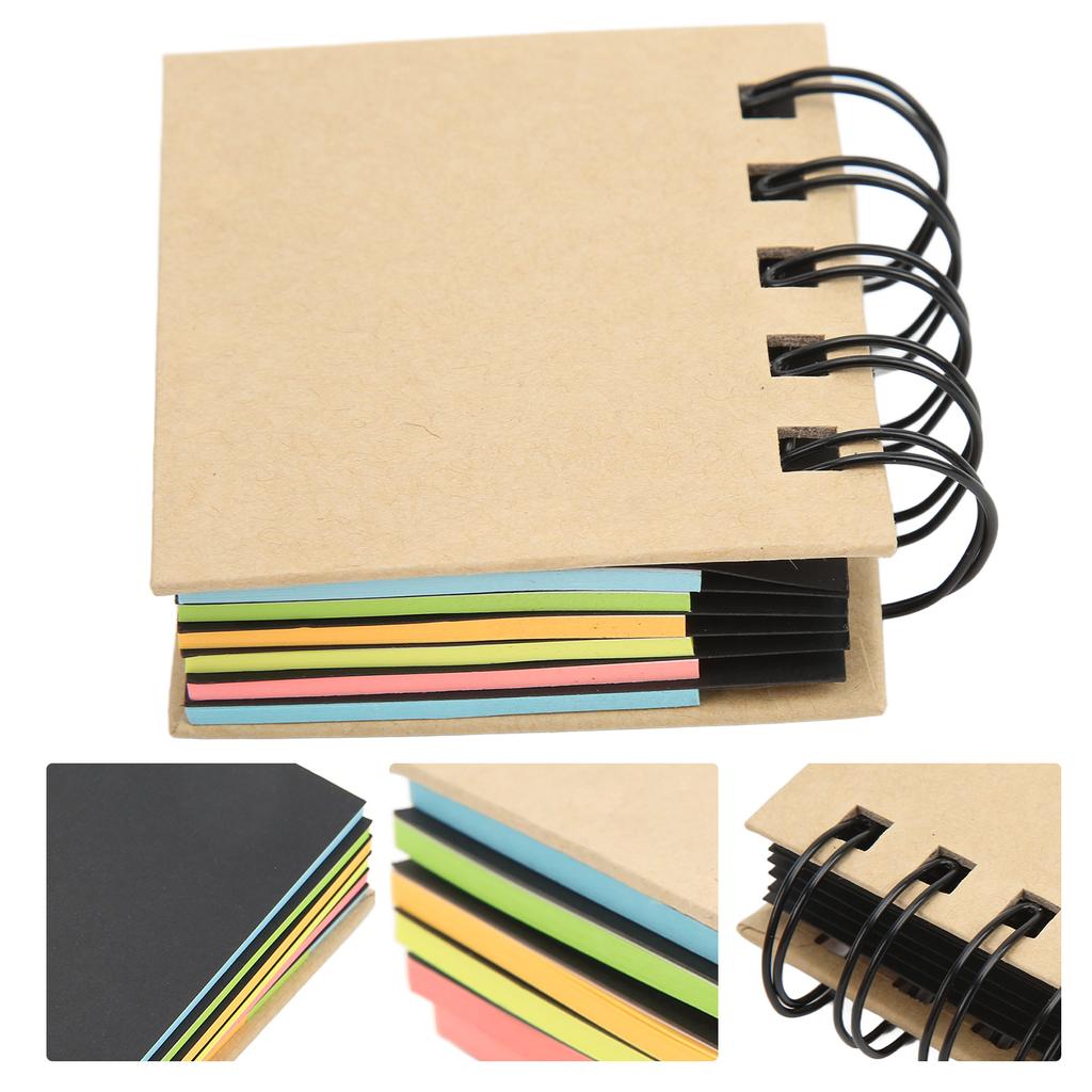 Цветной карманный блокнот с двойной спиралью, выдолбленный, небольшой портативный, для учебы, для заметок, для бизнеса, офиса N
