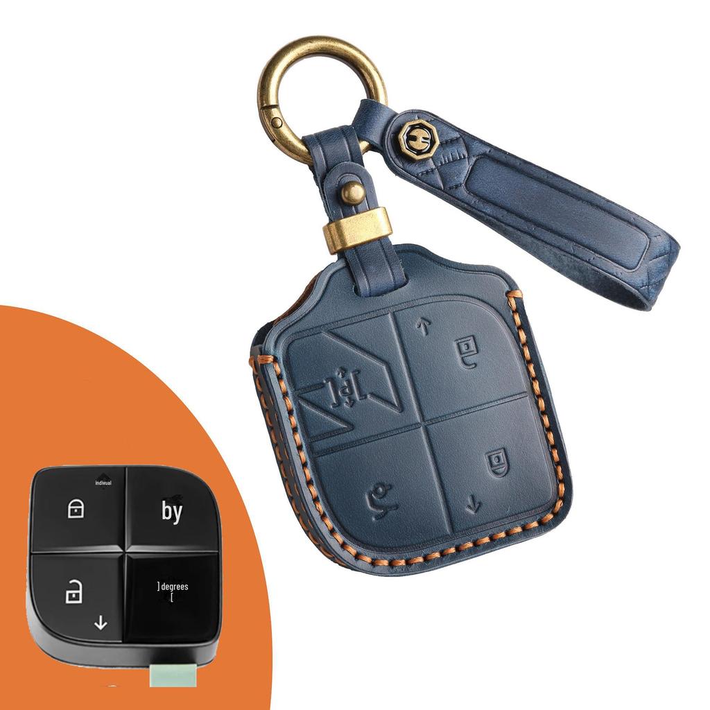 Чехол для ключа из натуральной кожи для 2023 Lynk & Co 08 - Индивидуальная сумка для защиты ключа автомобиля с пряжкой