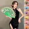 Folding Fan Vintage Style Floral Folding Hand Fan Elegant Performance Fan for Party Wedding Decoration