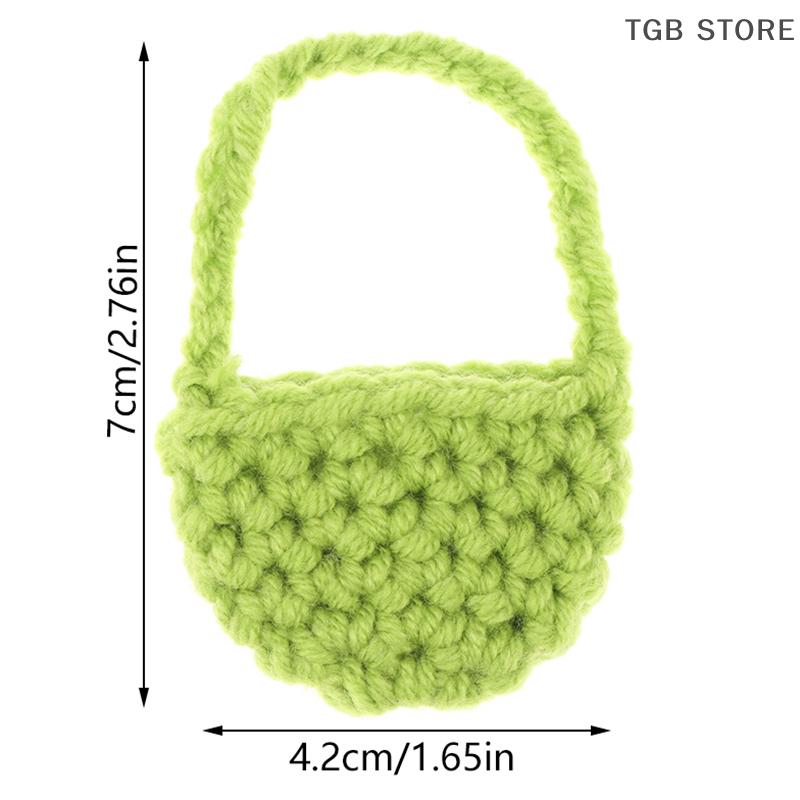 1:12 Miniature Knit Sweater Model Woven Plush Shoulder Bag Model Doll Accessories Dollhouse Toys
