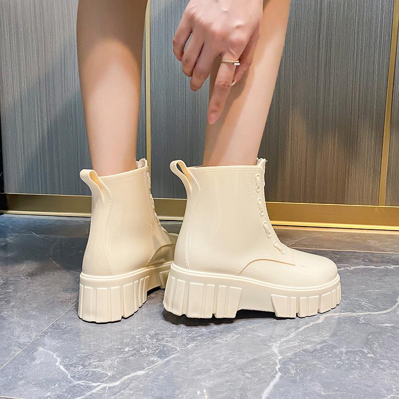 Резиновые сапоги для женщин, непромокаемая обувь для дождя, противоскользящие галоши на платформе, садовые сапоги для дождя