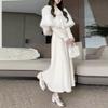 Пушистый женский комплект юбка и шаль в стиле French Chic – Осенне-зимний образ высокого класса