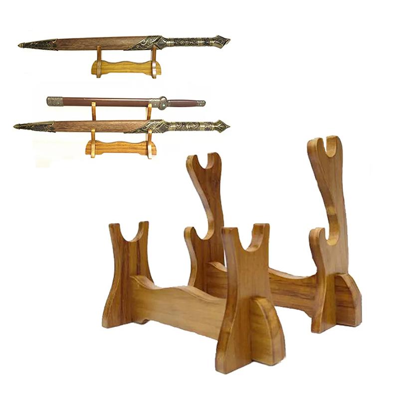 Подставка для демонстрации меча из цельного дерева, держатель для катаны, самурайского меча, ножа танто, косплей-меча, волшебной палочки, кронштейн для хранения