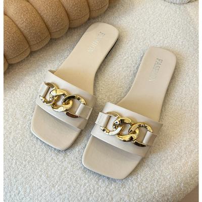 2024 Новые летние женские тапочки, римские модные дизайнерские сандалии на плоской подошве из латекса, женские дышащие пляжные шлепанцы