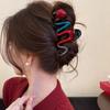 Red Button Grab Clip Women 2024 Back Of Head Hair Clip Headpiece Hairpin Hair Accessories