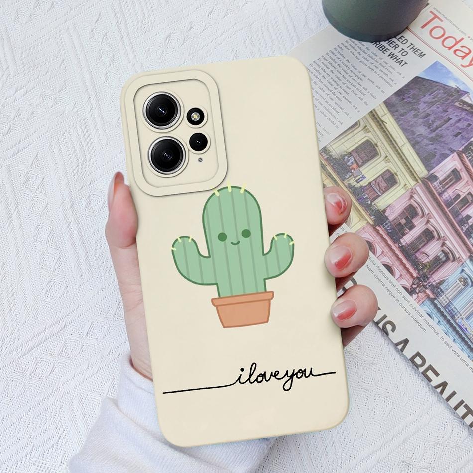 Чехлы Для Xiaomi Redmi Note 12 12S 4G 5G Милый Узорчатый Жидкий Силикон Ударопрочный Задняя Крышка Для Redmi Note 12 S Чехол Бампер