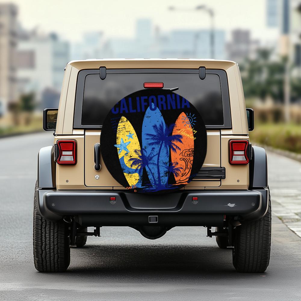 Tire Cover, 2D Flat Design, Multiple Sizes Available, 1pc, Suitable For Jeeps, Trailers, RVs, Off-road Trucks, Campers, With Cal