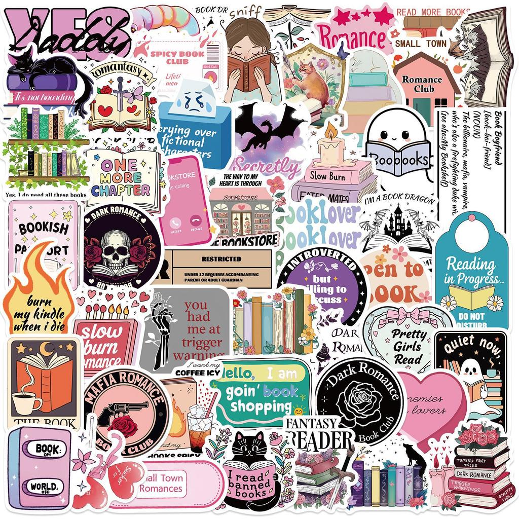 50 Cartoon Reading Graffiti Stickers Decorate Guitar Notebook Suitcase DIY Waterproof