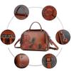 Genuine Leather Women Bag Flower Totem Embossing Ladies Handbags Vintage Design Shoulder Bags Fashion Crossbody Bag