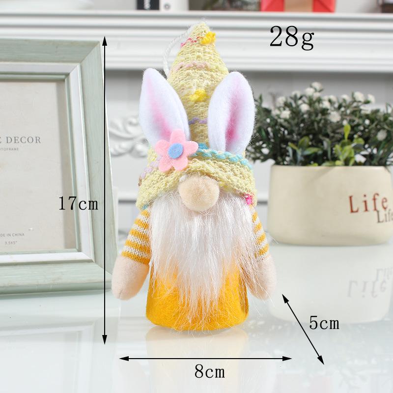 Easter Rabbit Ear With Light Luminous Faceless Gnome Dwarf Dolls Easter Decoration Rabbit Year Gift Kids Rabbit Toy