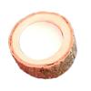 Tea Candle Holder Wooden Candlestick Wood Bark Plant Flower Pot Table Decoration