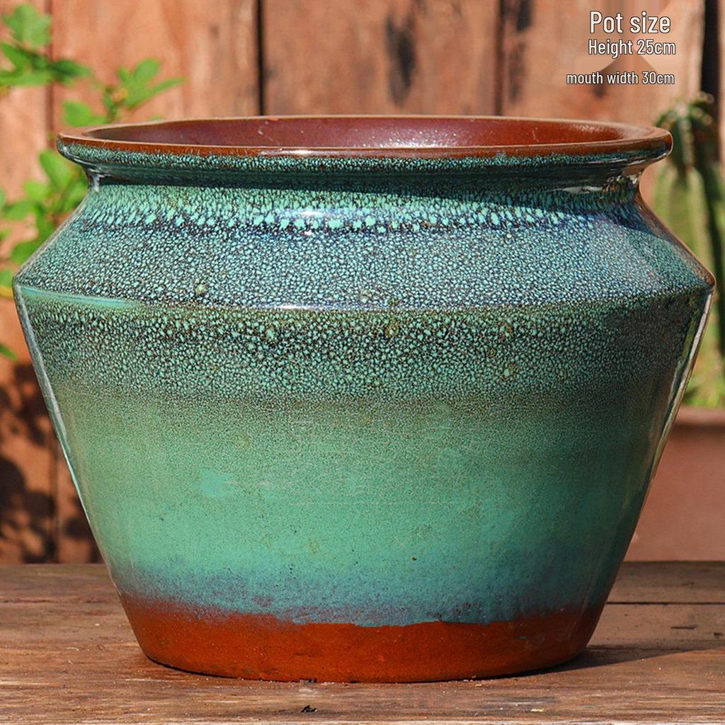 Large Handmade Ceramic Pottery Planter for Courtyard Landscaping - Ideal for Tall Orchids and Bougainvillea