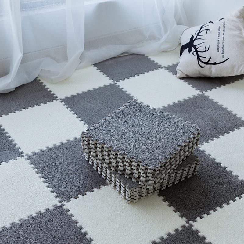 Cross-Border Splicing Foam Baby Crawling Mat - Plush, Dirt-Resistant, Cuttable Carpet for Living Room or Bedroom