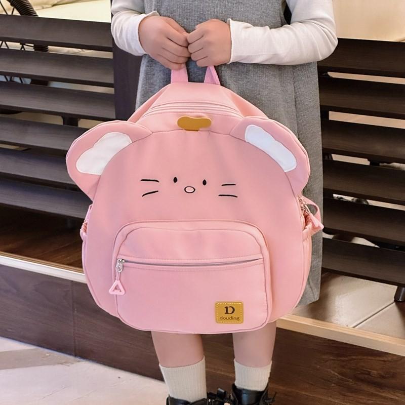 Cute Cartoon Cat Backpack For Kids Large Capacity Durable Nylon School Bag For Ages 3 To 4 Years