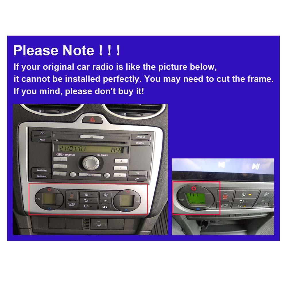 Беспроводная автомобильная стереосистема Carplay для Ford Focus Mk2 Mk3 2004-2011 Android Автомобильный мультимедийный видеоплеер GPS-навигация WIFI 2 + 32 ГБ