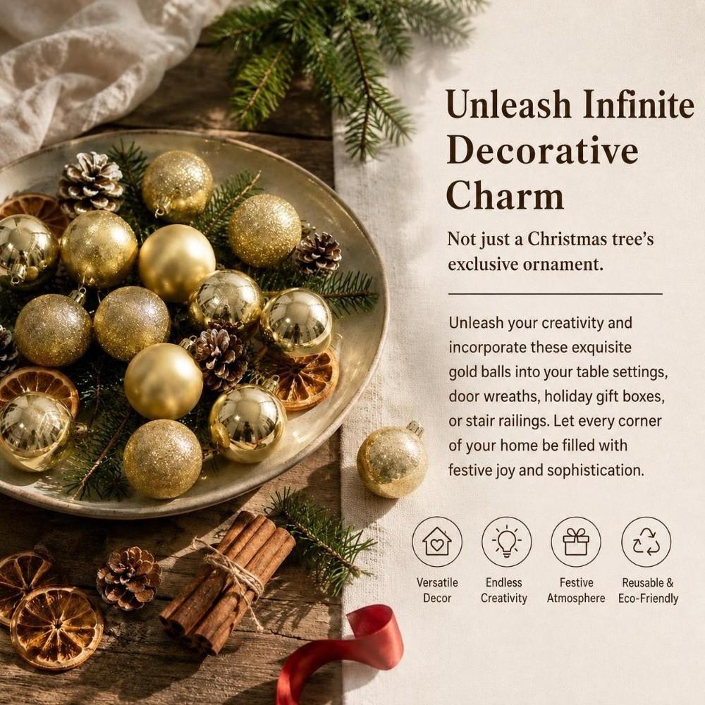 24Pcs 3cm Christmas Baubles Plastic Christmas Ball Ornament Home Garden Decoration